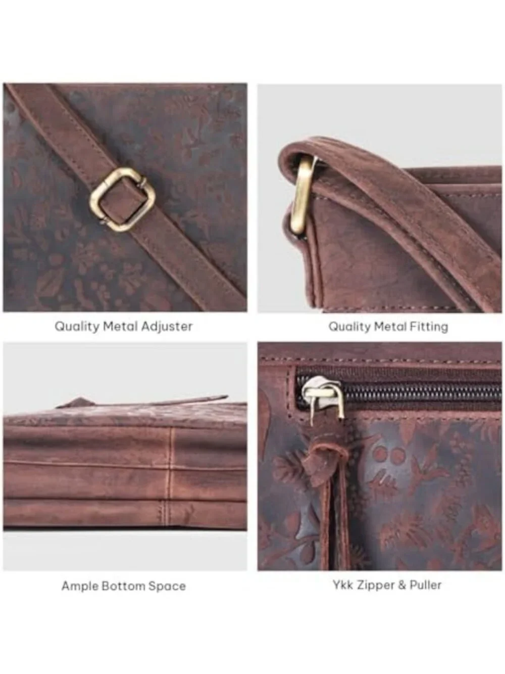 Genuine Leather Women's Crossbody Bag with Adjustable Strap - Stylish